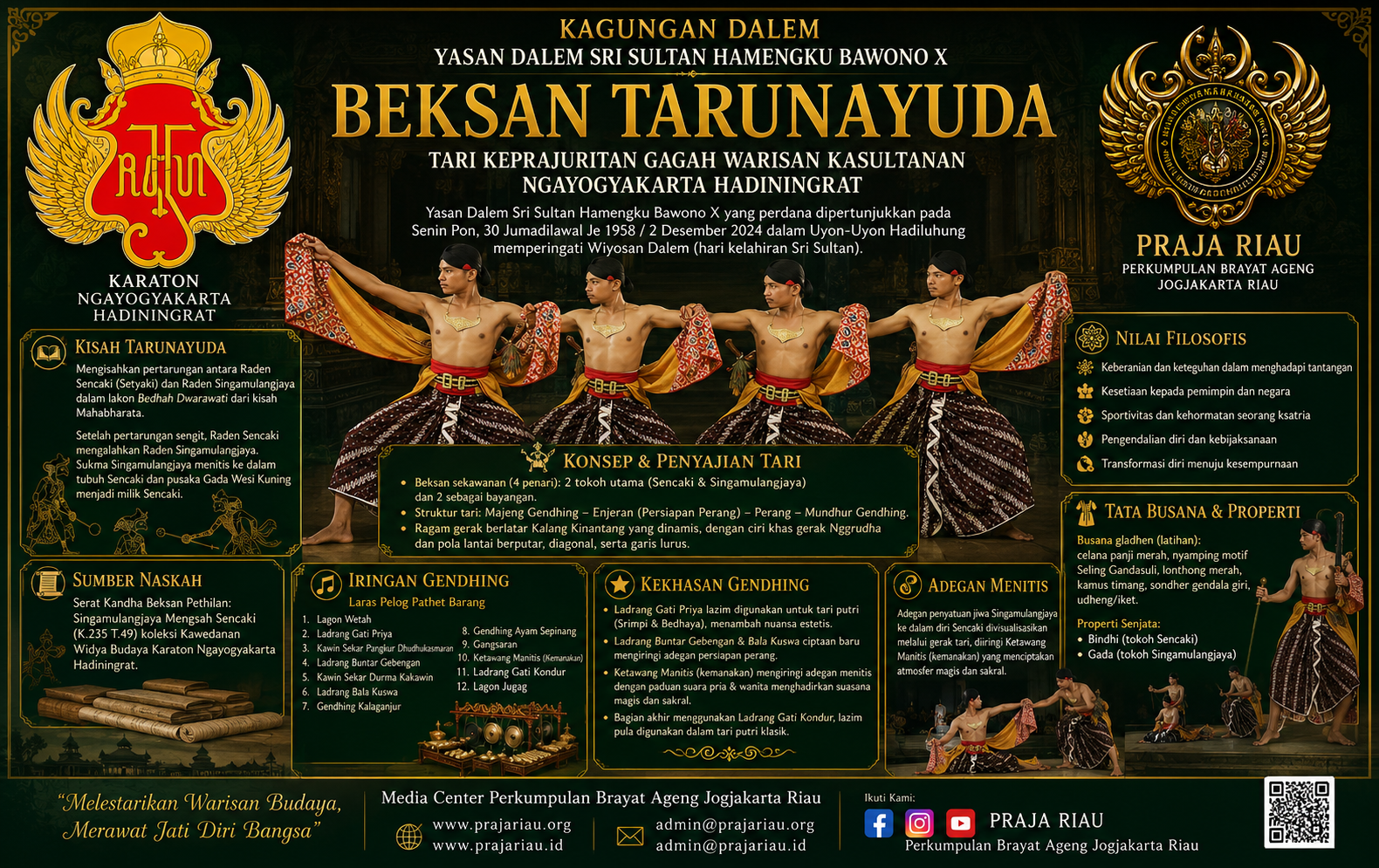 KAGUNGAN DALEM: Yasan Dalem Sri Sultan Hamengku Bawono X: Beksan Tarunayuda.